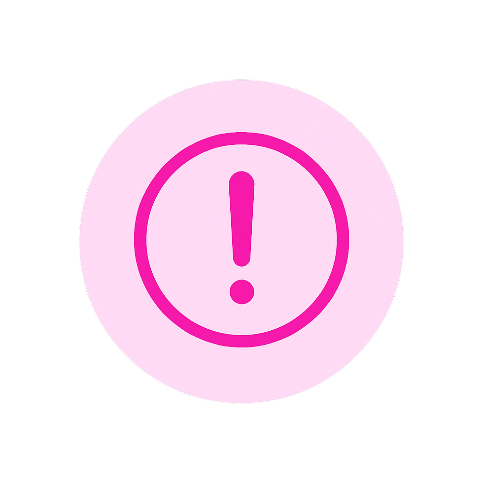 Pink alert symbol: Important notice