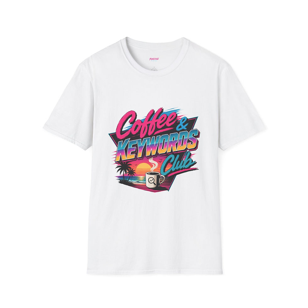 Thumbnail: Coffee & Keywords Club Shirt | Retro SEO Beach Graphic Tee
