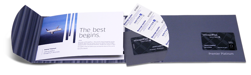 United MileagePlus Rewards standard brochure with inserts