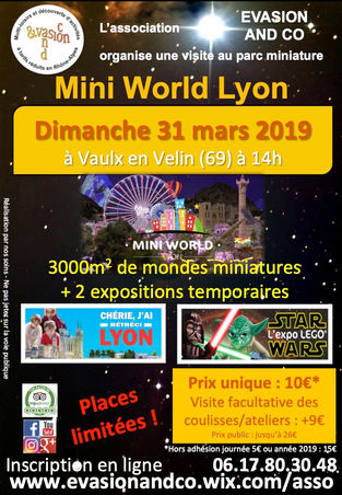 Les inscriptions sont ouvertes pour la sortie Mini World Lyon du dimanche 31 Mars 2019