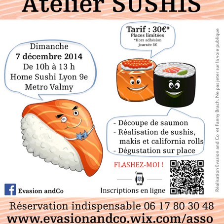 Atelier sushis en décembre : les inscriptions sont ouvertes !