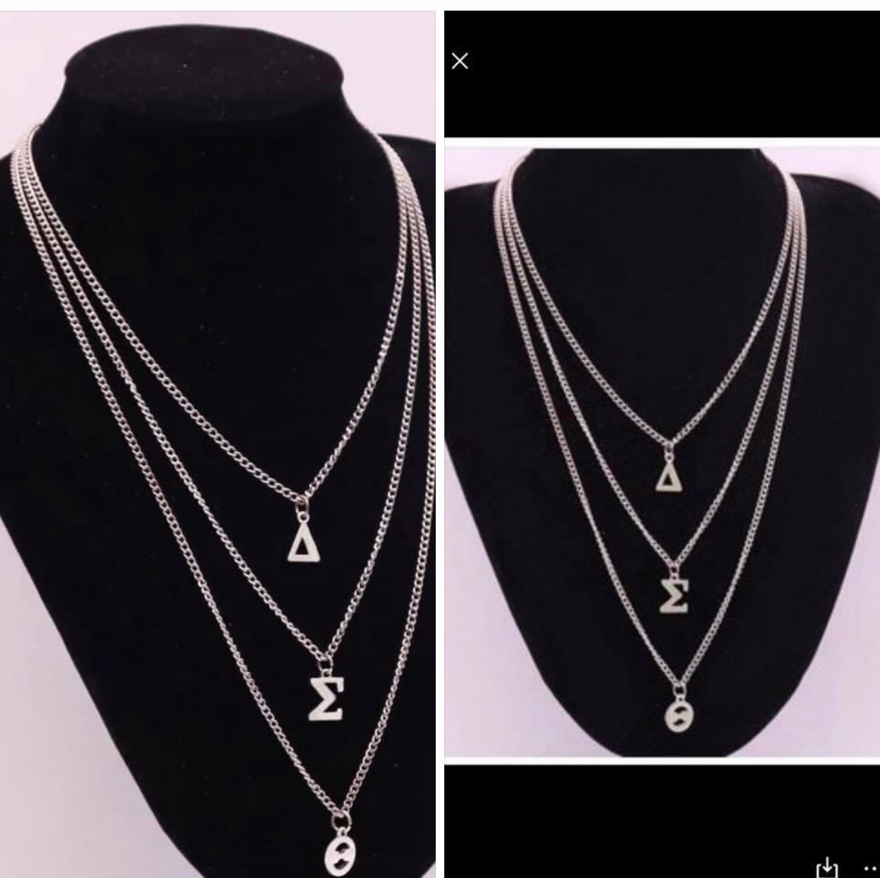Silver 3 Tier Necklace | Greek Haven