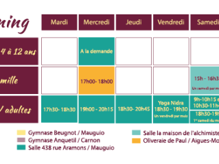 Planning de la rentrée des jeunes yogis 2021/2022