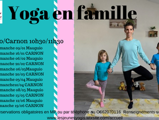 Dates des ateliers" yoga en famille" pour l'année 2022