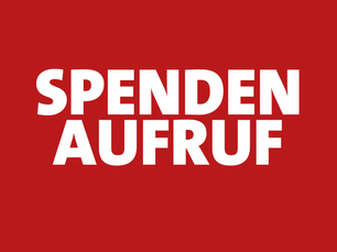 Grafik mit dem Wort "Spendenaufruf"