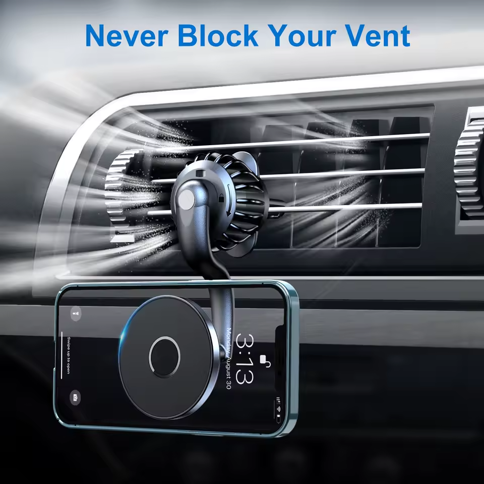 Miniatura: Strong Magnetic 360° Rotation Mag Safe Air Vent Car Mount Dashboard Phone Holder