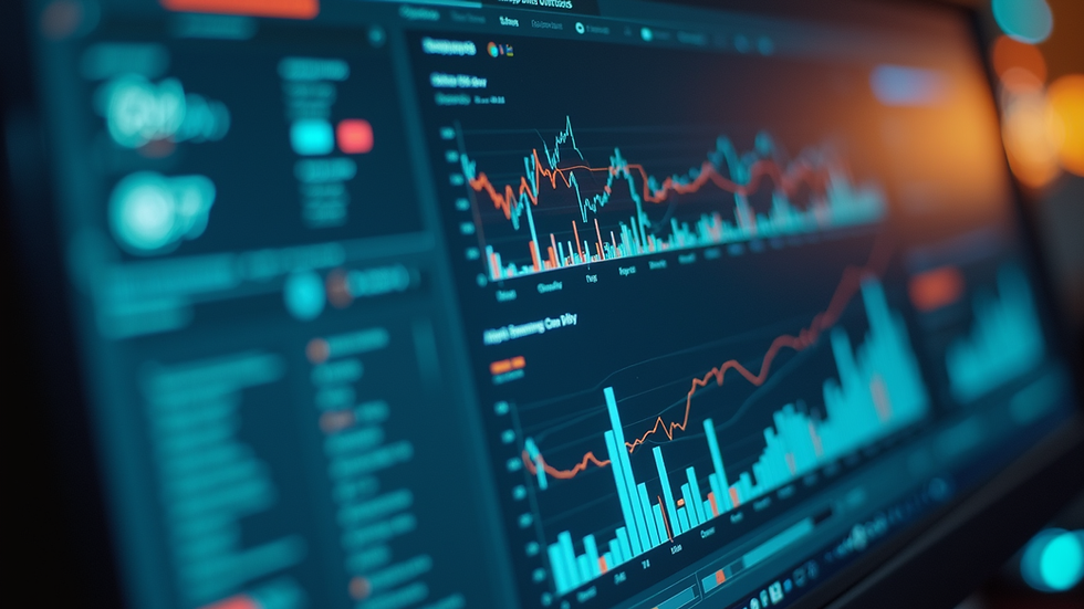 Vue rapprochée d’un écran d’ordinateur affichant des données analytiques pour la prospection commerciale