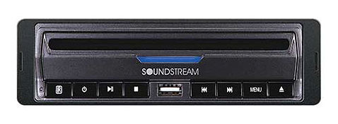 Soundstream Single DIN Standalone DVD Player w/ Front USB Panel