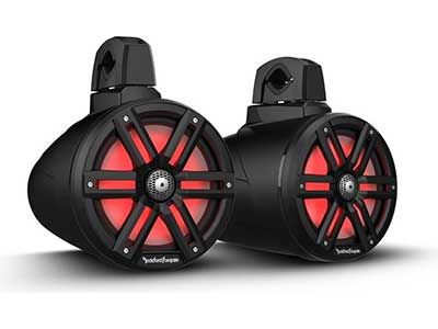 Rockford Fosgate M2 8" Color Optix 2-Way Wake Tower Speakers (Black)