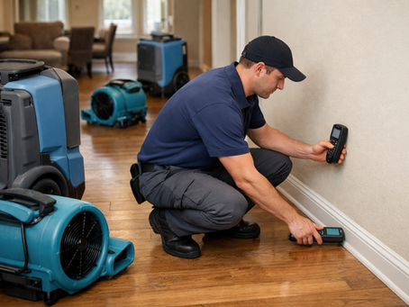 Drying wet plywood subfloor instead of removing structurally sound materials
