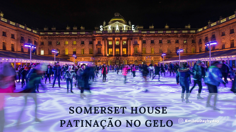 Patinação no gelo em Londres no Somerset House: A Balada Gelada do Natal 