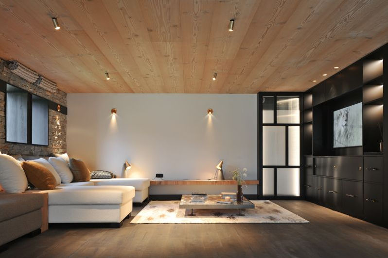 salon chalet-bois-contemporain-chamonix