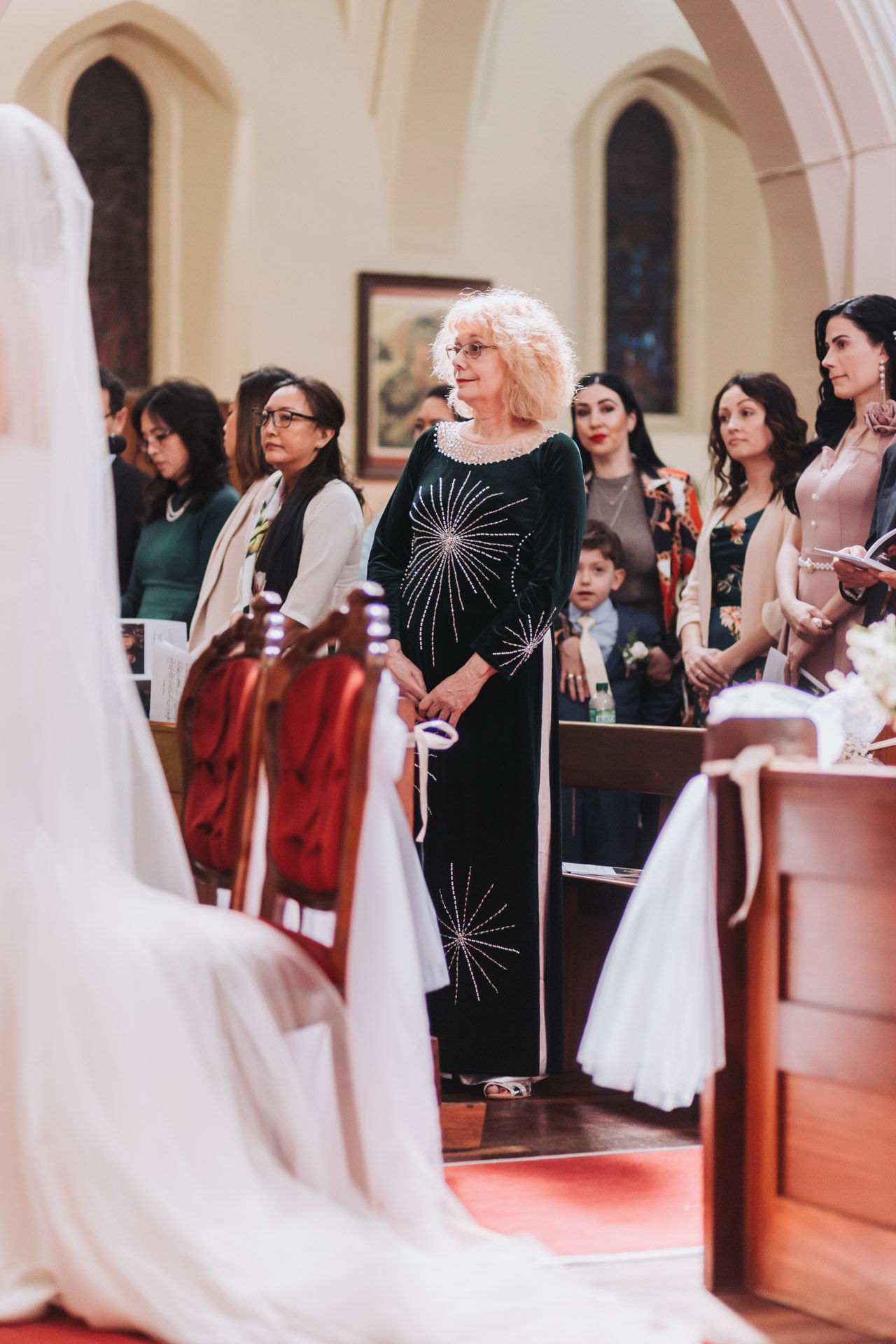 wedding ceremony in bow church