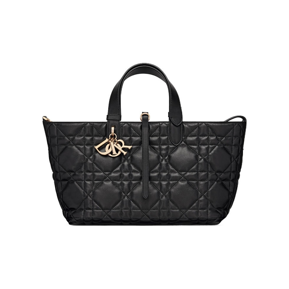DIOR Medium Dior Toujours Bag Black Macrocannage Calfskin