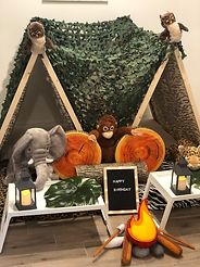 Animal Safari kids sleepover tent set up