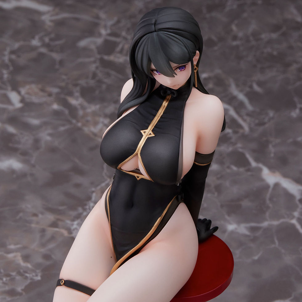 Thumbnail: Original Character PVC Statue Hayabusa Illustration Black China Dress-chan