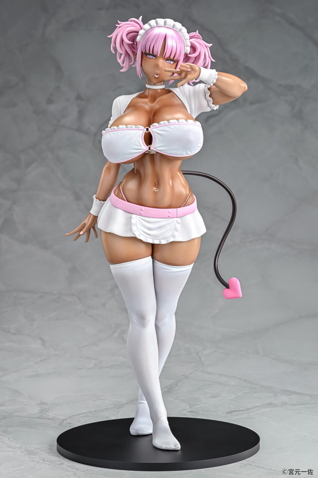 Original Character Statue 1/6 Black Gal Maid Succubus Cocoa Pink Ver.