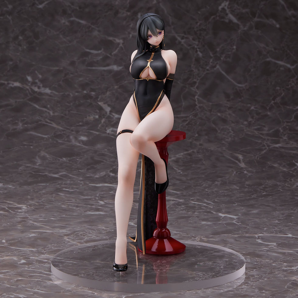 Thumbnail: Original Character PVC Statue Hayabusa Illustration Black China Dress-chan