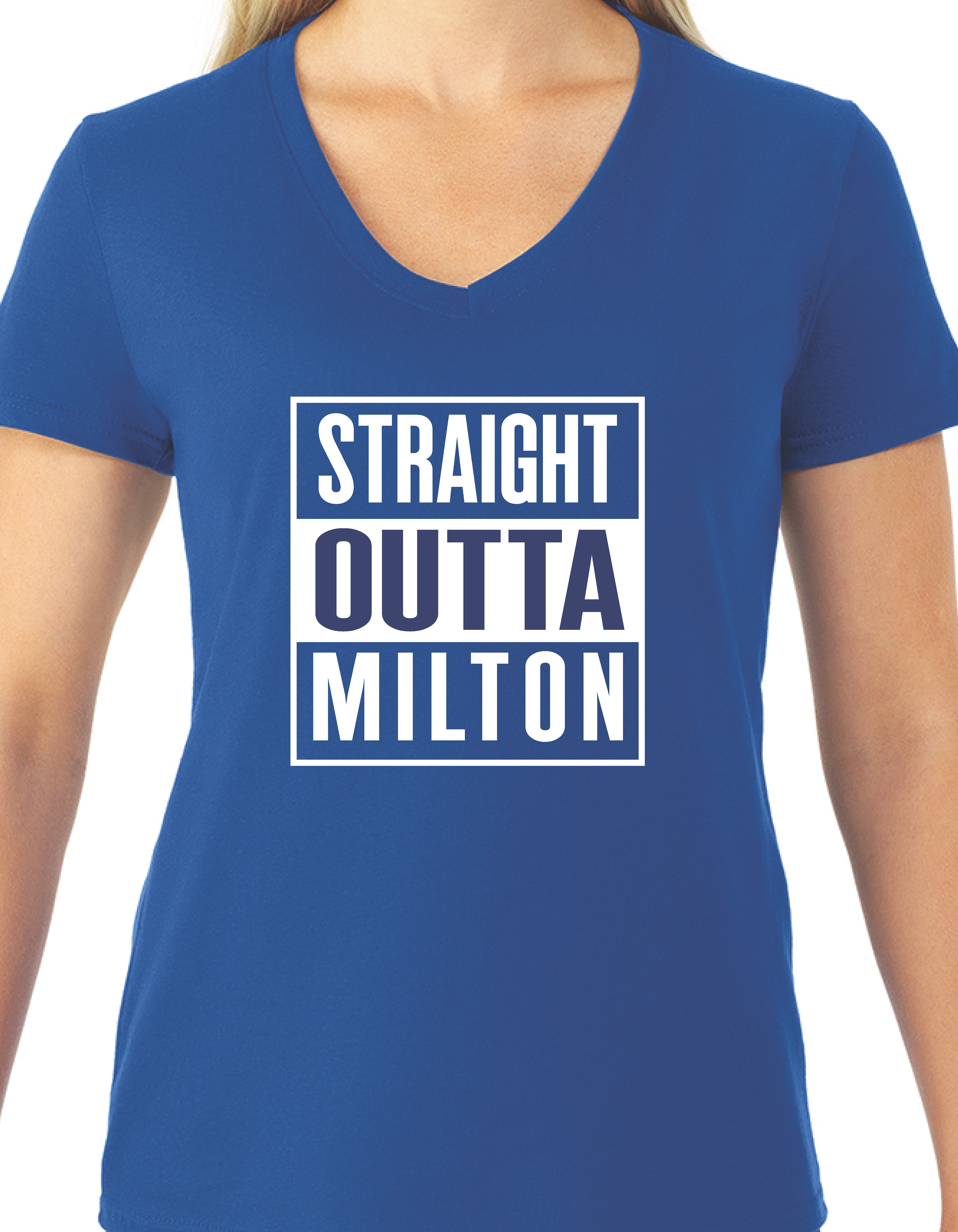 Straight Outta Milton T-Shirt V Neck