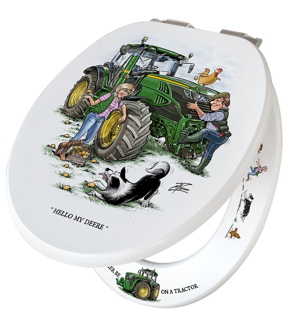 Looprints Fun John Deere Tractor Soft Close Toilet Seat Top & Bottom Fixing