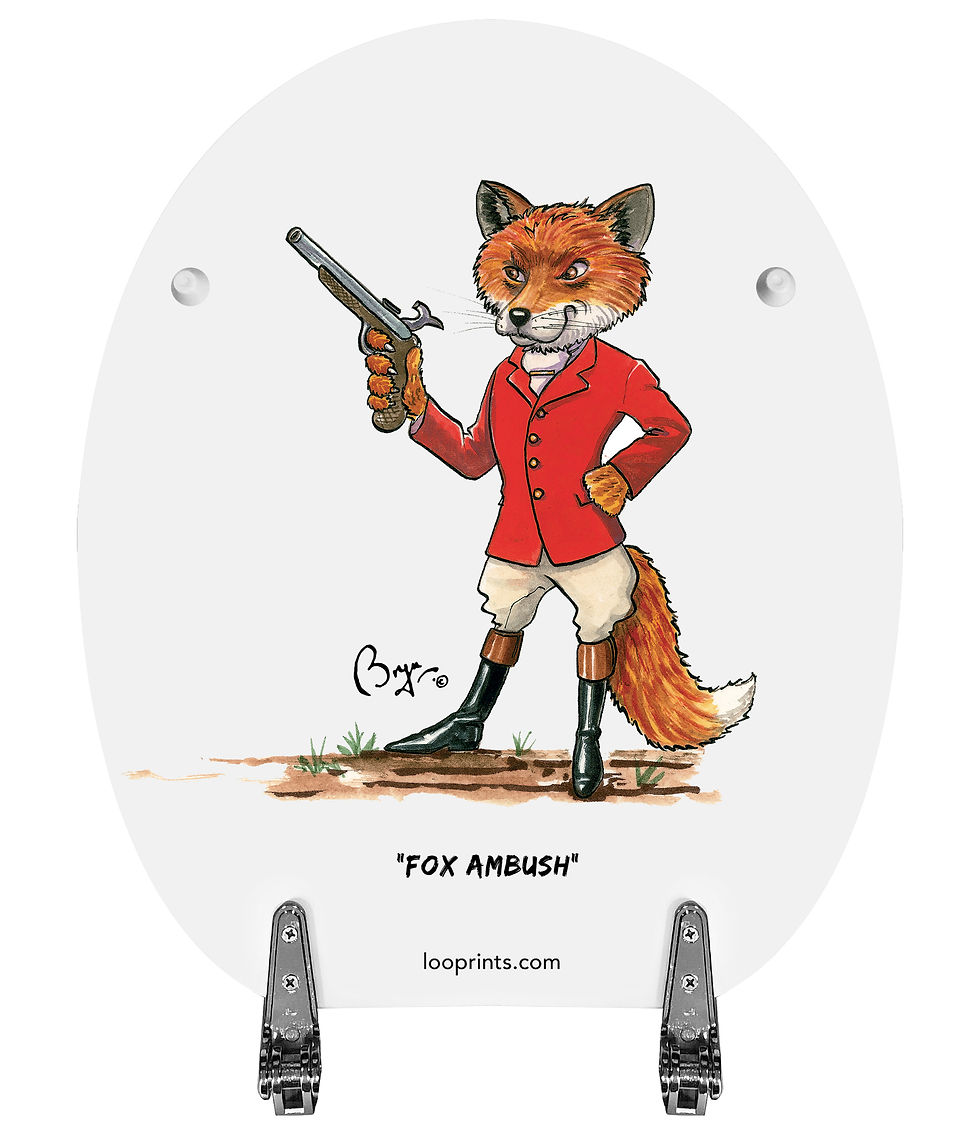 Thumbnail: Looprints Mr & Mrs Fox Soft Close Toilet Seat Equestrian Home Decor