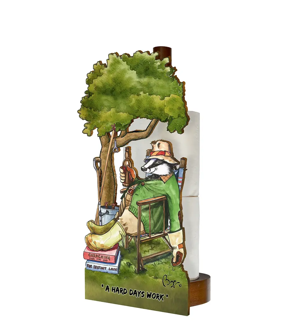 Thumbnail: Looprints Hard Days Work Wood Cut Kitchen & Loo Roll Holder
