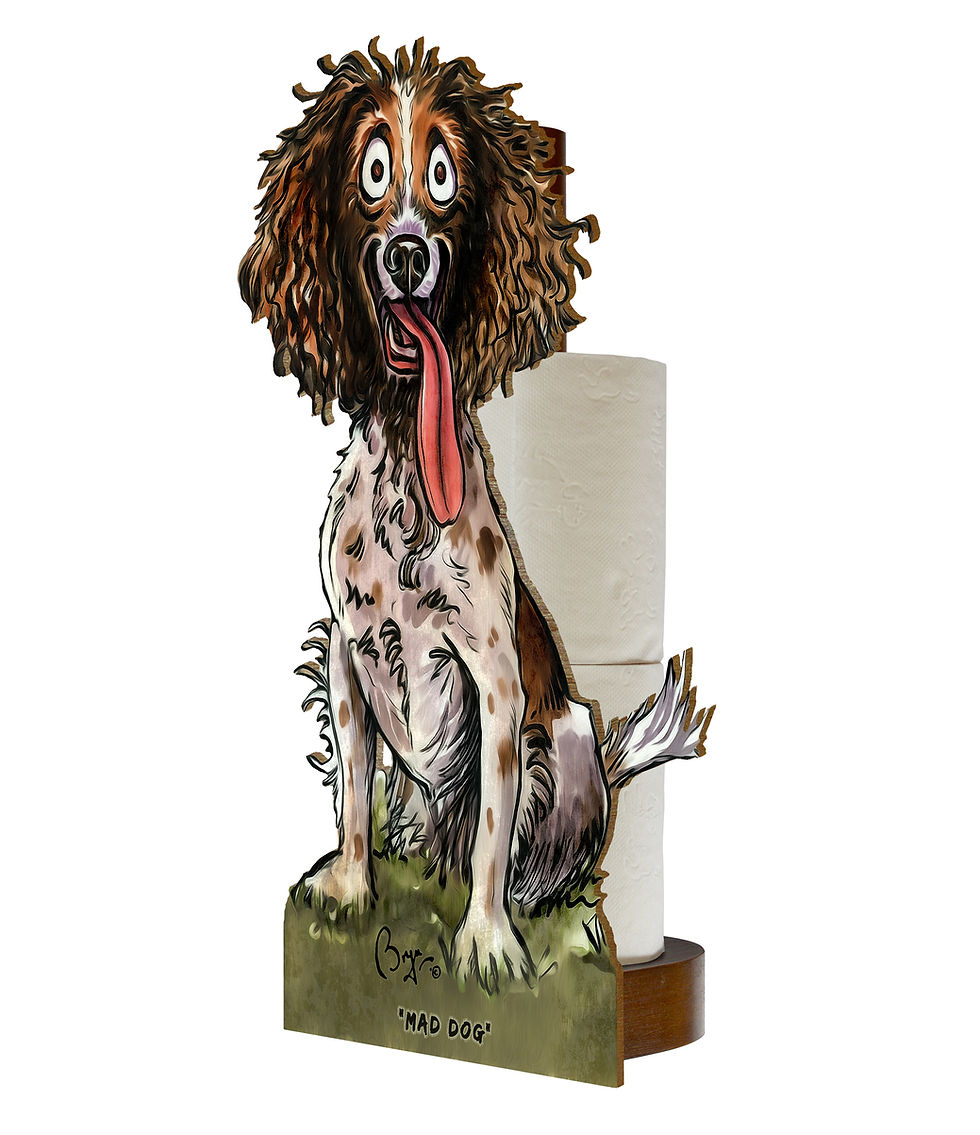 Thumbnail: Looprints Mad Dog (Springer) Wood Cut Kitchen & Loo Roll Holder
