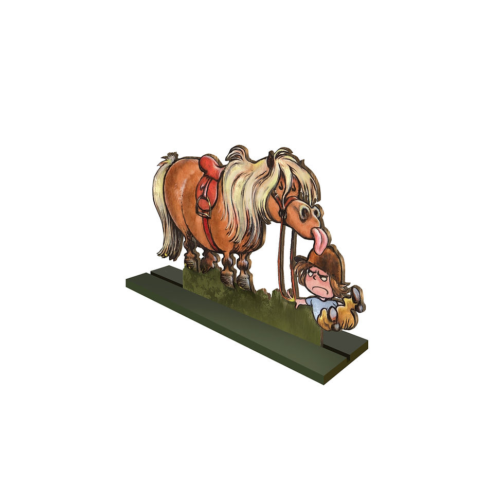 Thumbnail: Riding School (Norman Thelwell) - 10 Piece Ornamental Printed Wood Cut Display 05