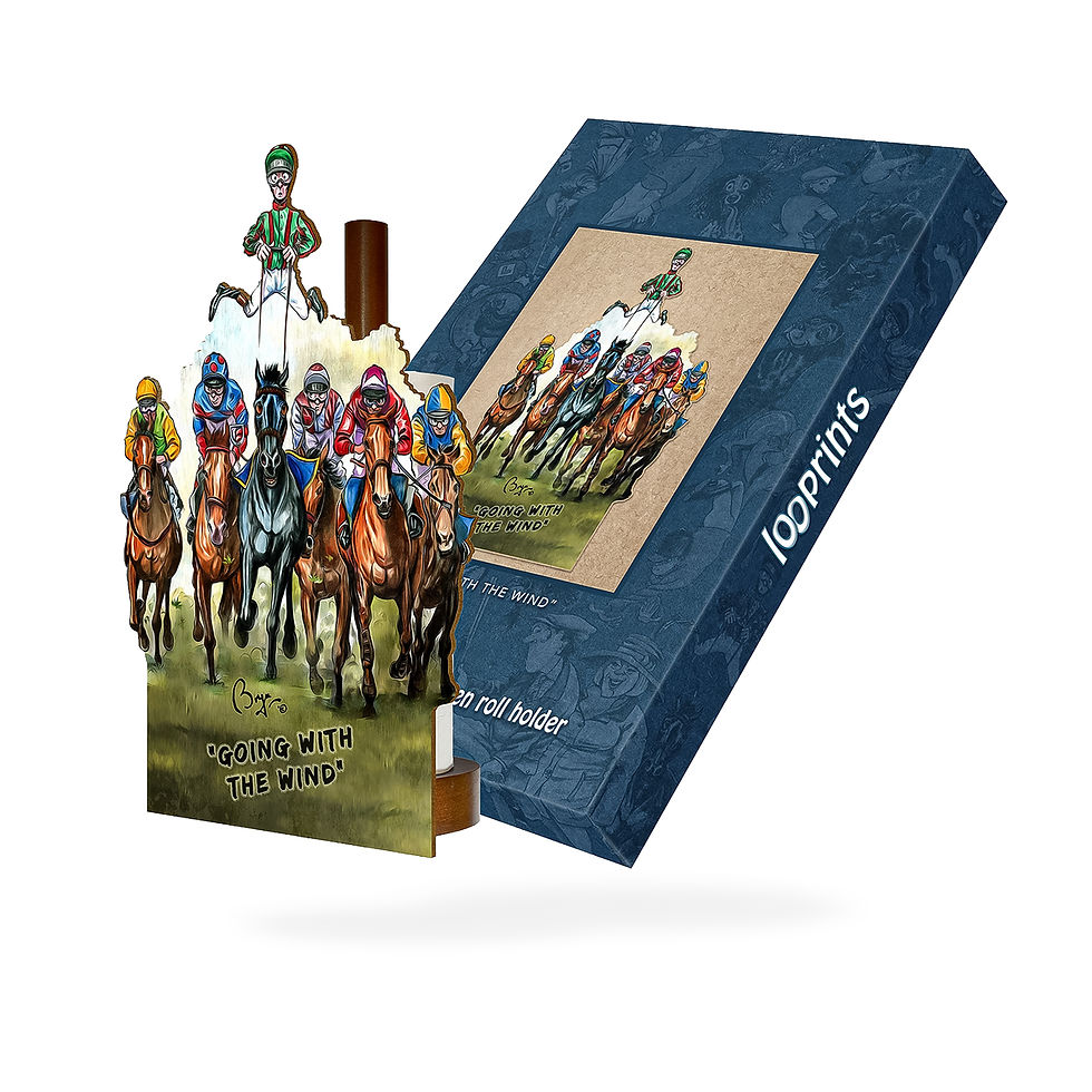 Looprints Horse Racing Turf Club Kitchen & Loo Roll Holder