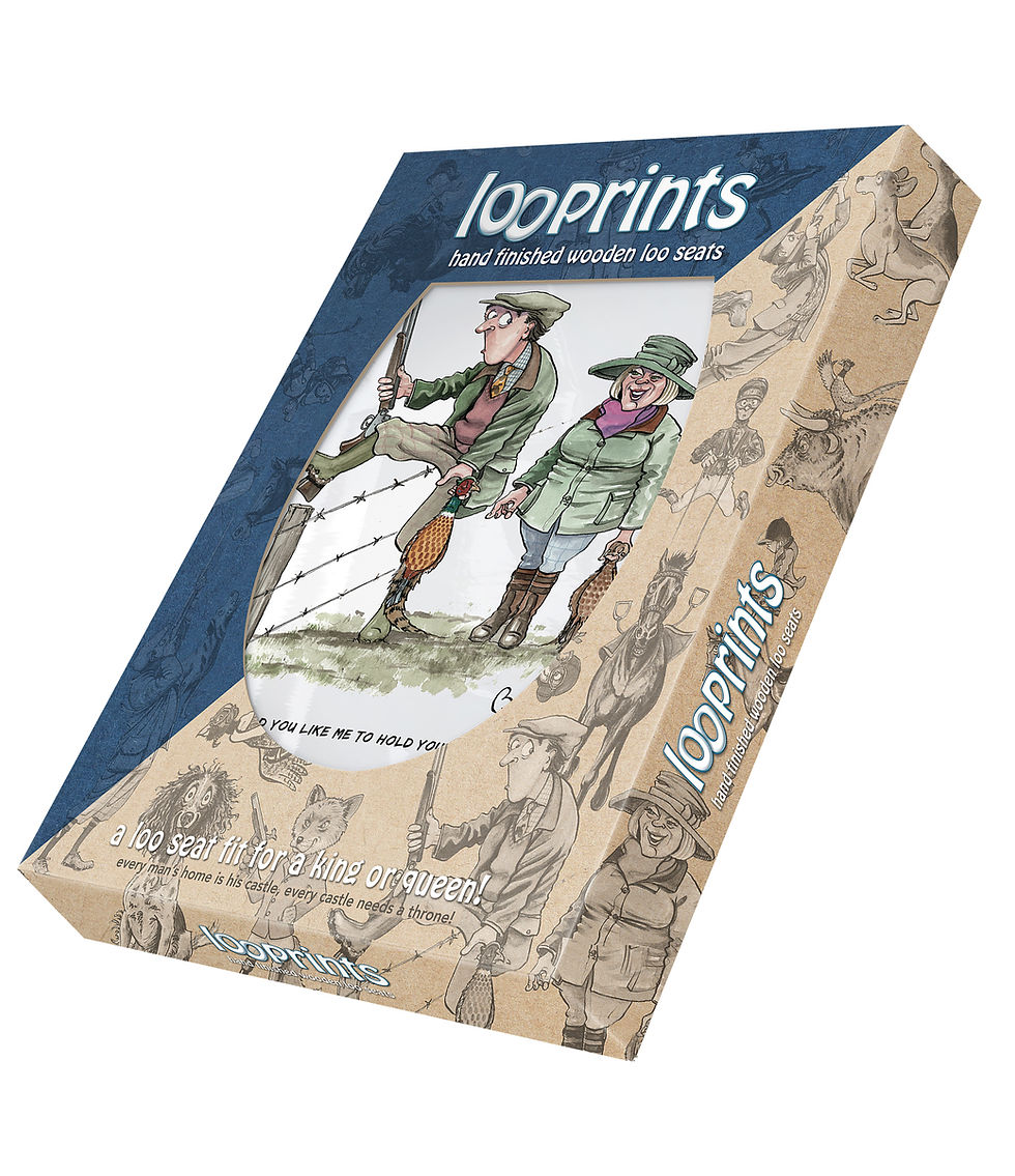 Thumbnail: Looprints Bryn Parry Country Humour Soft Close Toilet Seat ( Top & Bottom Fixing ) box