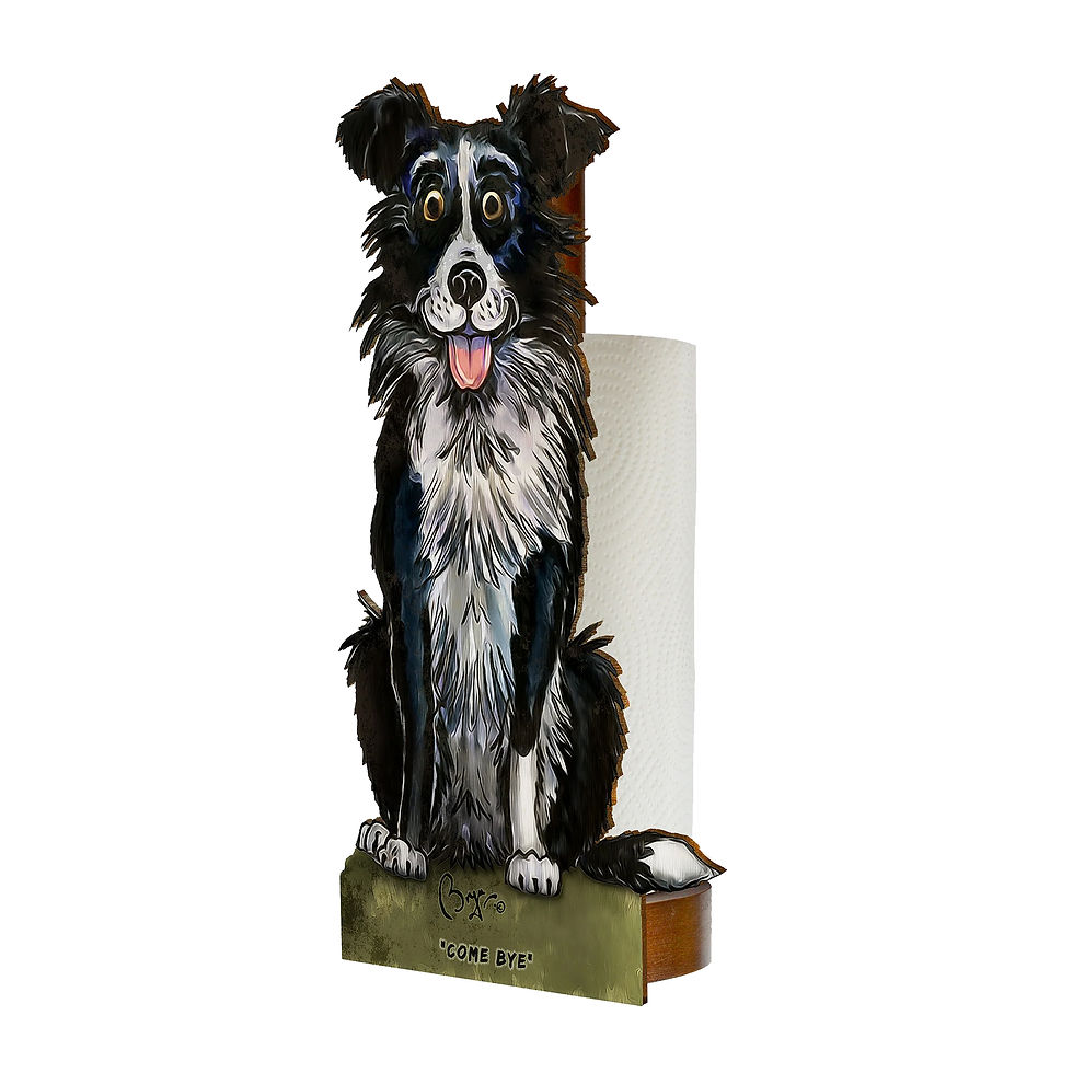 Looprints Border Collie ( Come Bye ) Kitchen & Loo Roll Holder