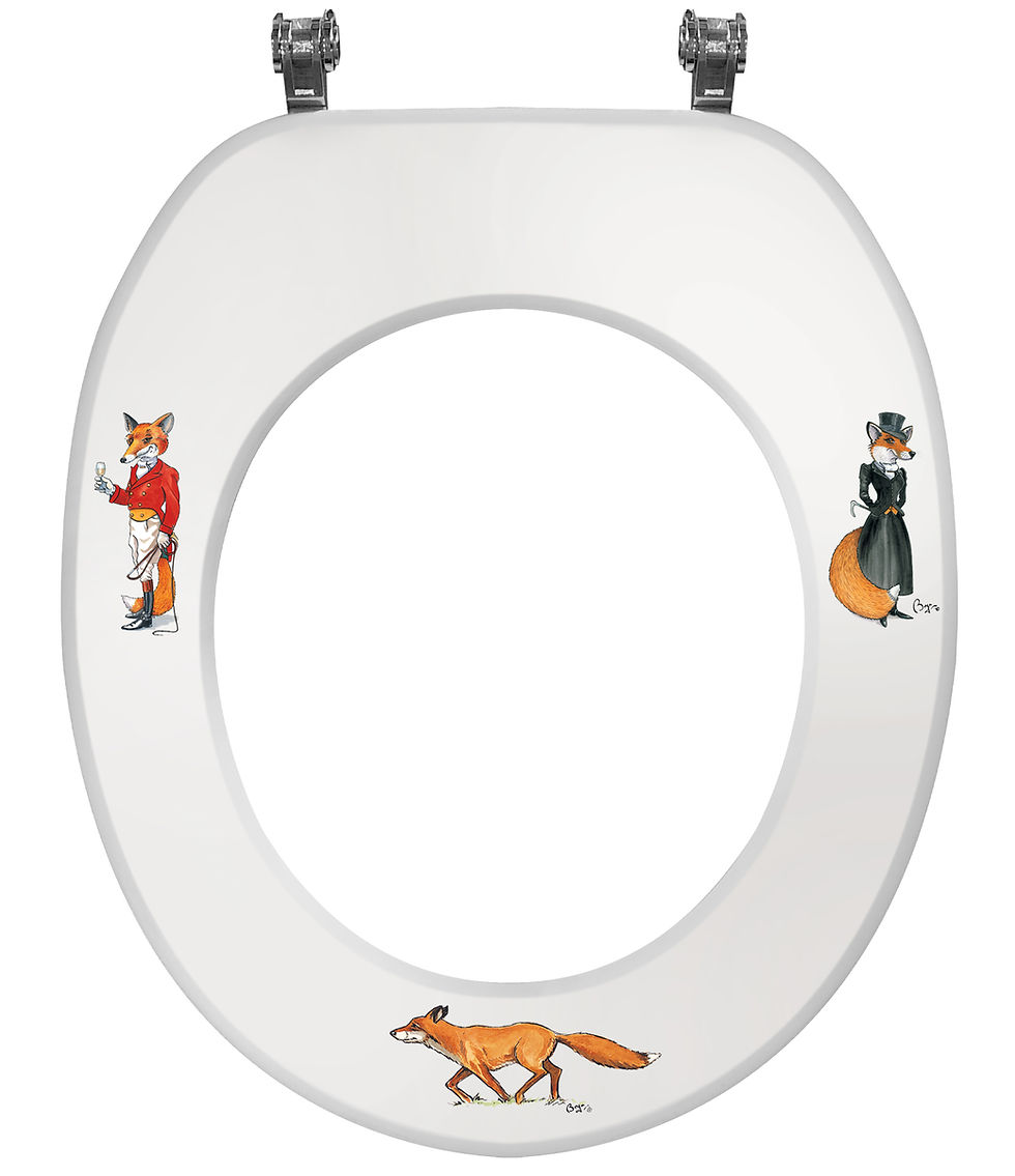 Thumbnail: Looprints Mr & Mrs Fox Soft Close Toilet Seat Equestrian Home Decor