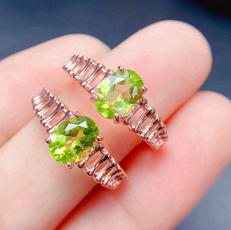 Thumbnail: 925 Silver Peridot Ring, Peridot Jewelry, Peridot Crystal | FME - R079