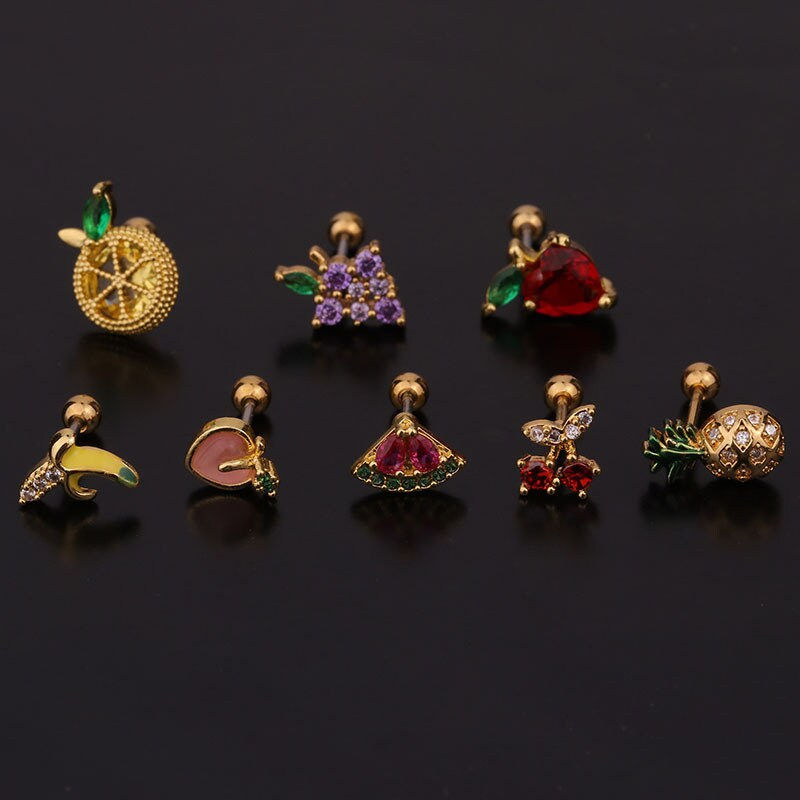 Miniaturbild: 20G Cartilage Tiny Stud Earring, Fruit Stud Earrings | HSPJ253