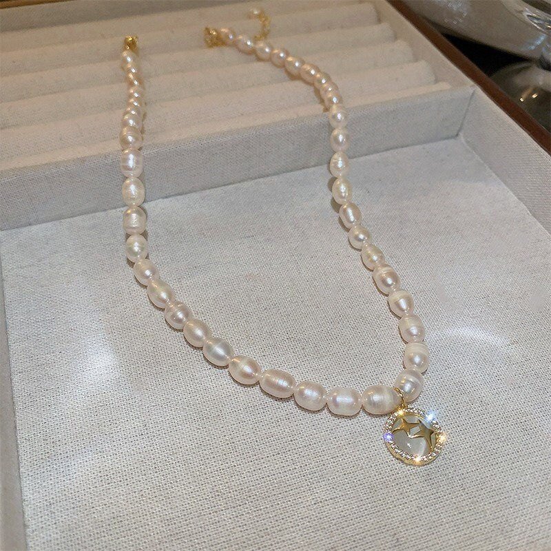 Thumbnail: Baroque Freshwater Pearl Bead Necklace, Star Necklace, Round Necklace | HN2383