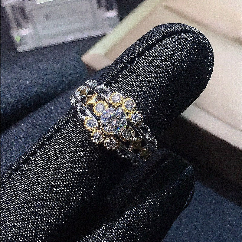 縮圖：0.5CT Moissanite Ring, 925 Sterling Silver Ring, Love Ring | FME - R459