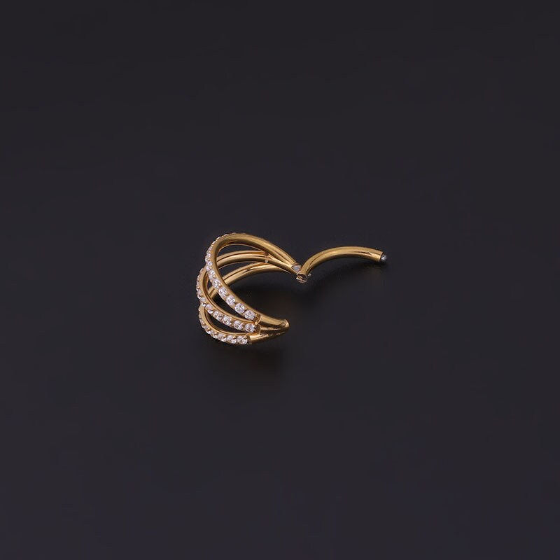 Thumbnail: 16G Surgical Steel Nose Ring, Nose Ring Hoop, Small Huggies Earring | HSPJ697