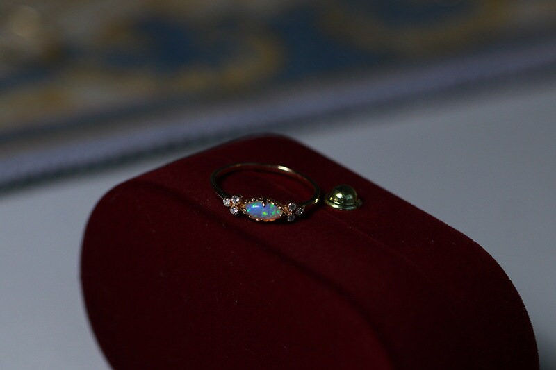 縮圖：925 Silver Opal Gemstone Ring, Simple Crystal Ring | HJZB-288R