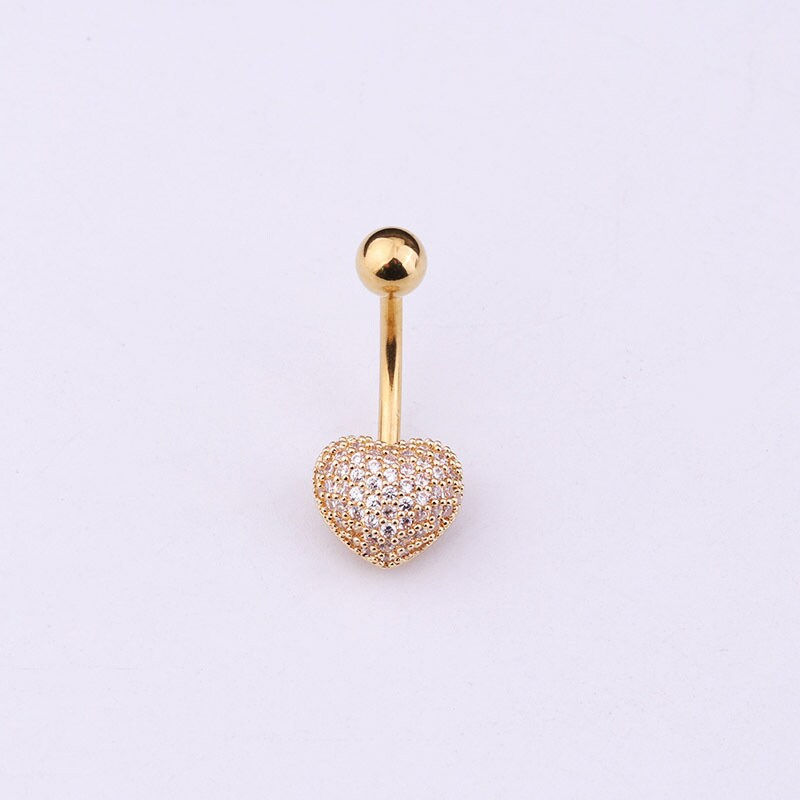 Miniature : 14G Surgical Steel Belly Ring, Heart Navel Ring, Belly Button Ring | ER8532
