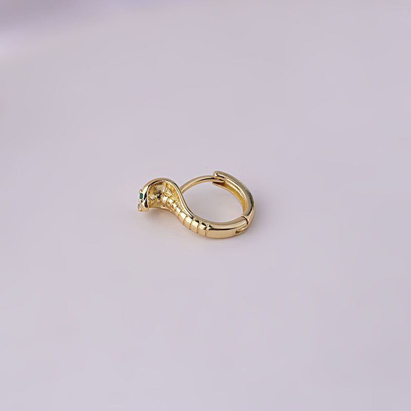 Miniaturbild: 18K Gold Cartilage Huggie Hoop Earrings, Dainty Heart Hoop Earrings | HSPJ677