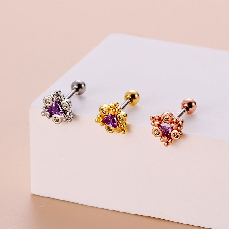 Thumbnail: 20G Cartilage Tiny Stud Earring, Sword Earrings, Cross Stud Earrings | HSPJ739