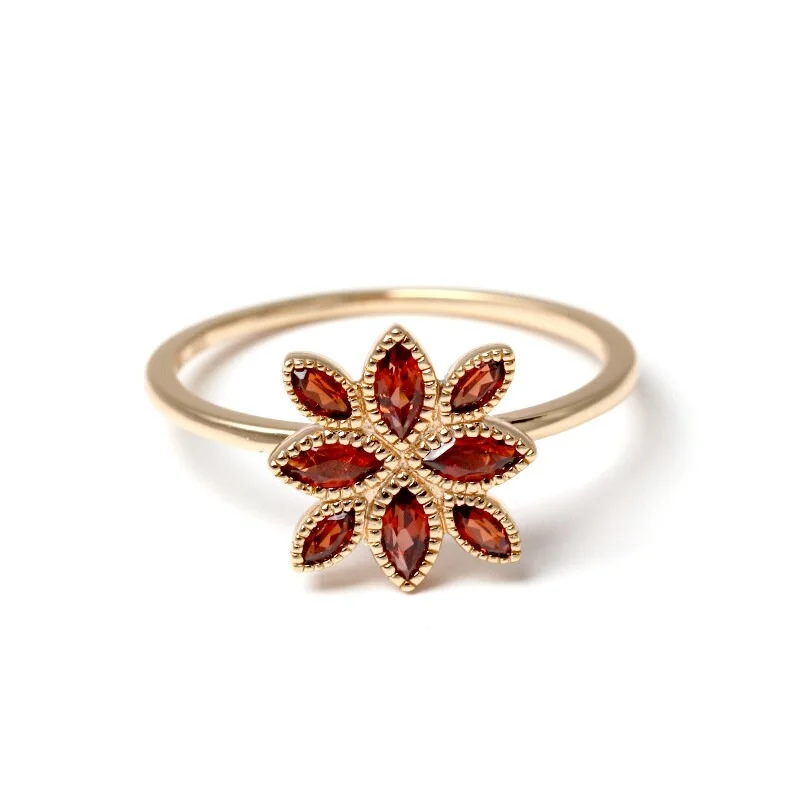 A Red Natural Garnet Ring for Fall