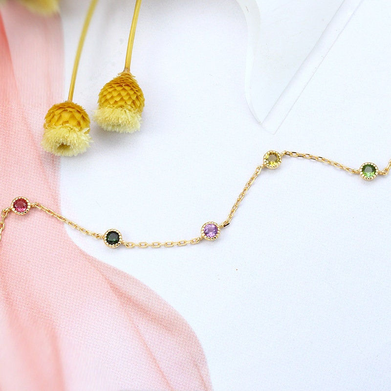 縮圖：925 Silver Colorful Tourmaline Bracelet, Tourmaline Jewelry | TB907