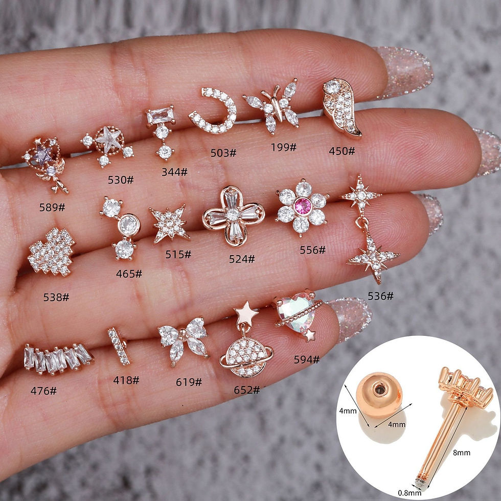 Thumbnail: 20G Cartilage Tiny Stud Earring, Flat Back Earrings, Helix Earrings | EGD0530
