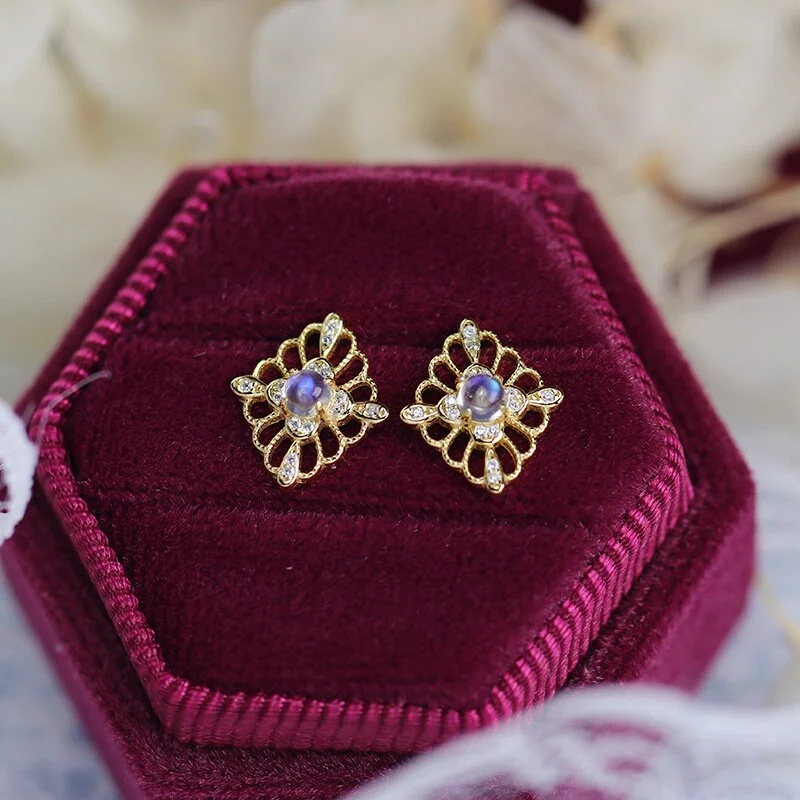Moonstone Stud Earrings