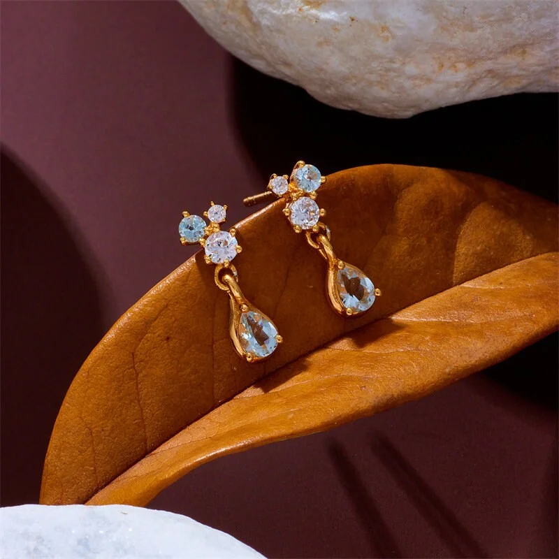 Teardrop Aquamarine Earrings