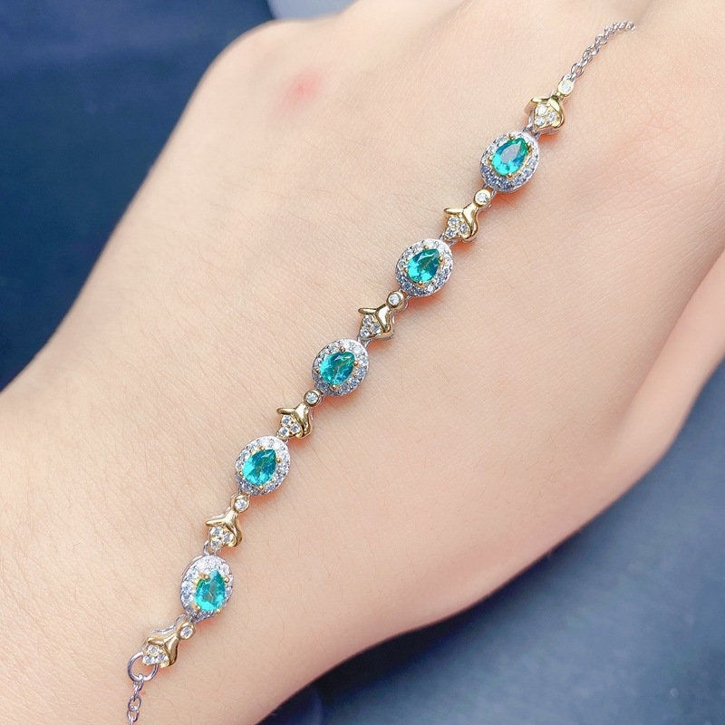 Miniature : 18K Platinum Green Topaz Bracelet, Scorpio Bracelet, Wisdom Gift | FME - B026