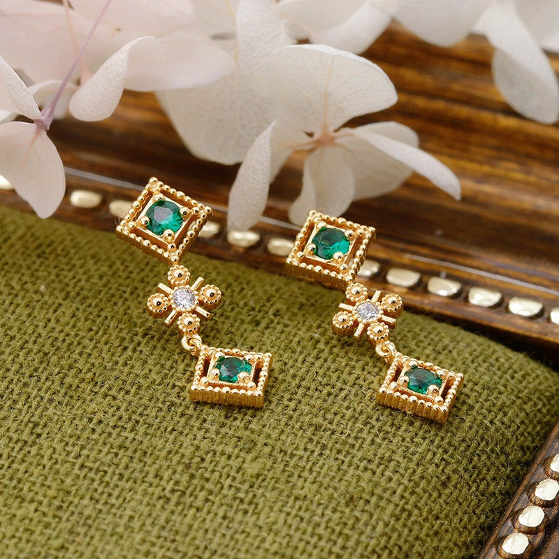 Thumbnail: 925 Silver Snowflake Design Gemstone Earrings, Natural Ruby Earrings | TB1365