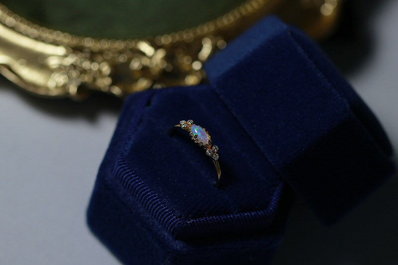 縮圖：925 Silver Opal Gemstone Ring, Simple Crystal Ring | HJZB-288R