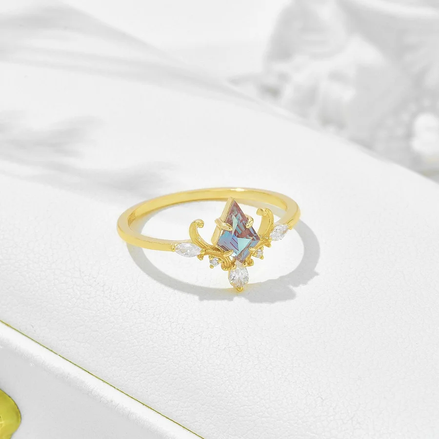 Alexandrite Diamond Cut Ring